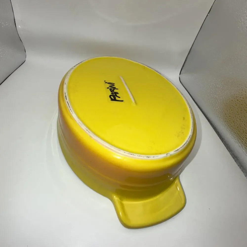 Parini Oval Baker Dish - Yellow Gold Orange Baker 9.5 x 7 Inches NONSTICK